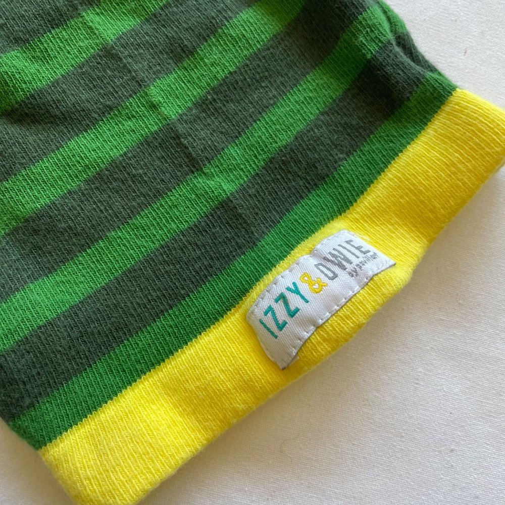 Izzy & Owie Green and Yellow Baby Hat One Size - Picture 3 of 6